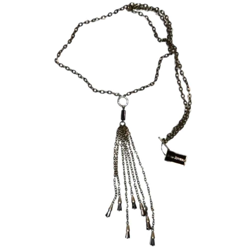 Joan Rivers Gold Tone 37" Toggle Necklace with Beaded Tassel
